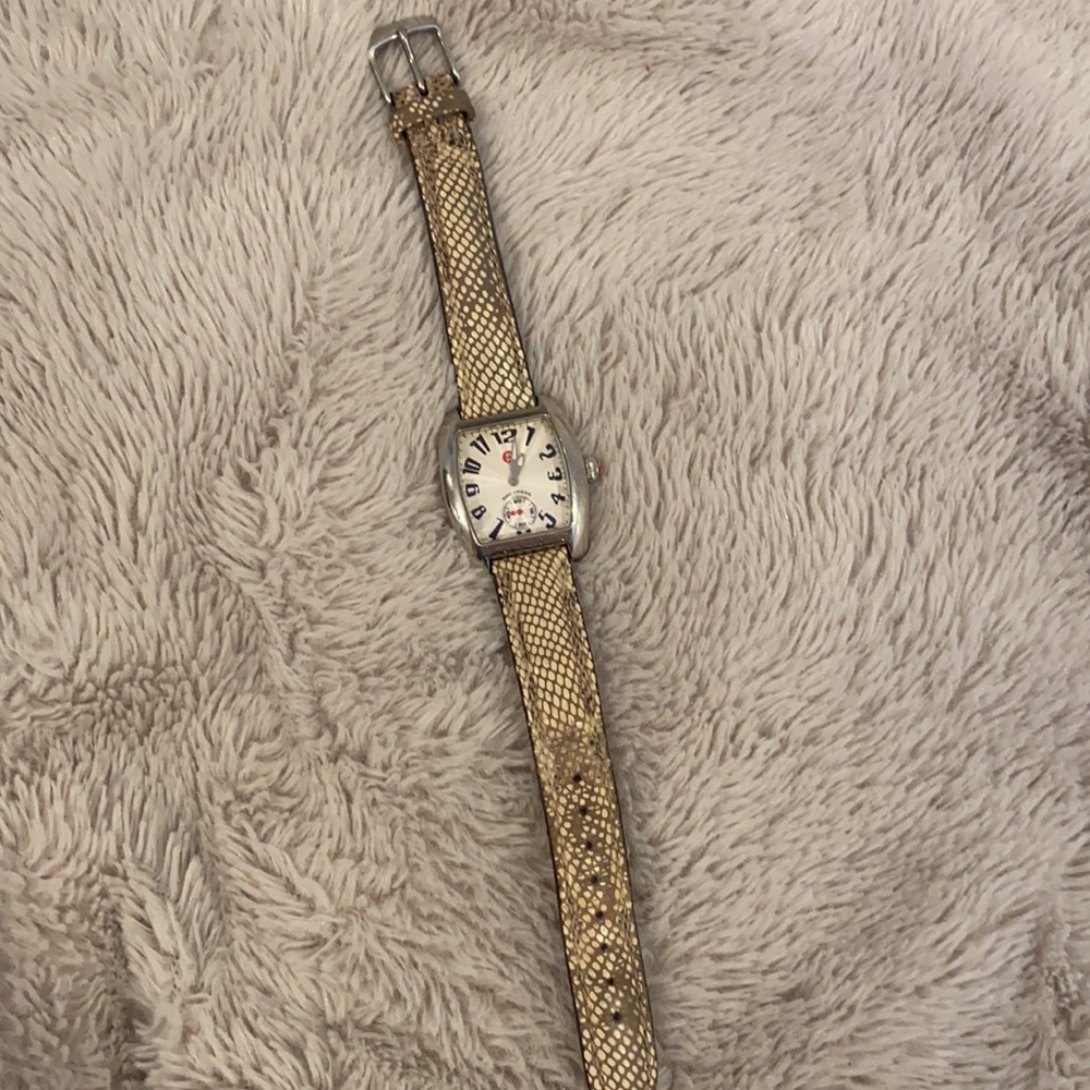 Silver Michele Mini Urban Watch With Python Band - image 4